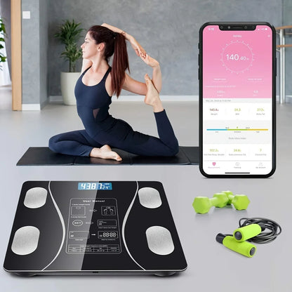 Smart Body Fat Scale – Wireless Digital Bathroom Weight Scale with Body Composition Analyzer & Bluetooth App Sync
