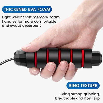 Adjustable Speed Jump Rope with Ball Bearings – Tangle-Free Steel Wire Skipping Rope with Foam Handles for Fitness & Weight Loss