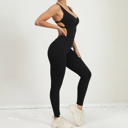 Women's Yoga Jumpsuit – One-Piece Adjustable Sport Bodysuit with Built-In Bra | Activewear for Workout & Dance