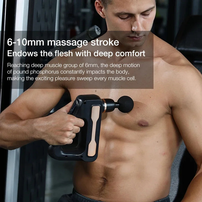 Electric Massage Gun – 32 Speed Levels, 4 Heads, Deep Tissue Muscle Massager for Full Body