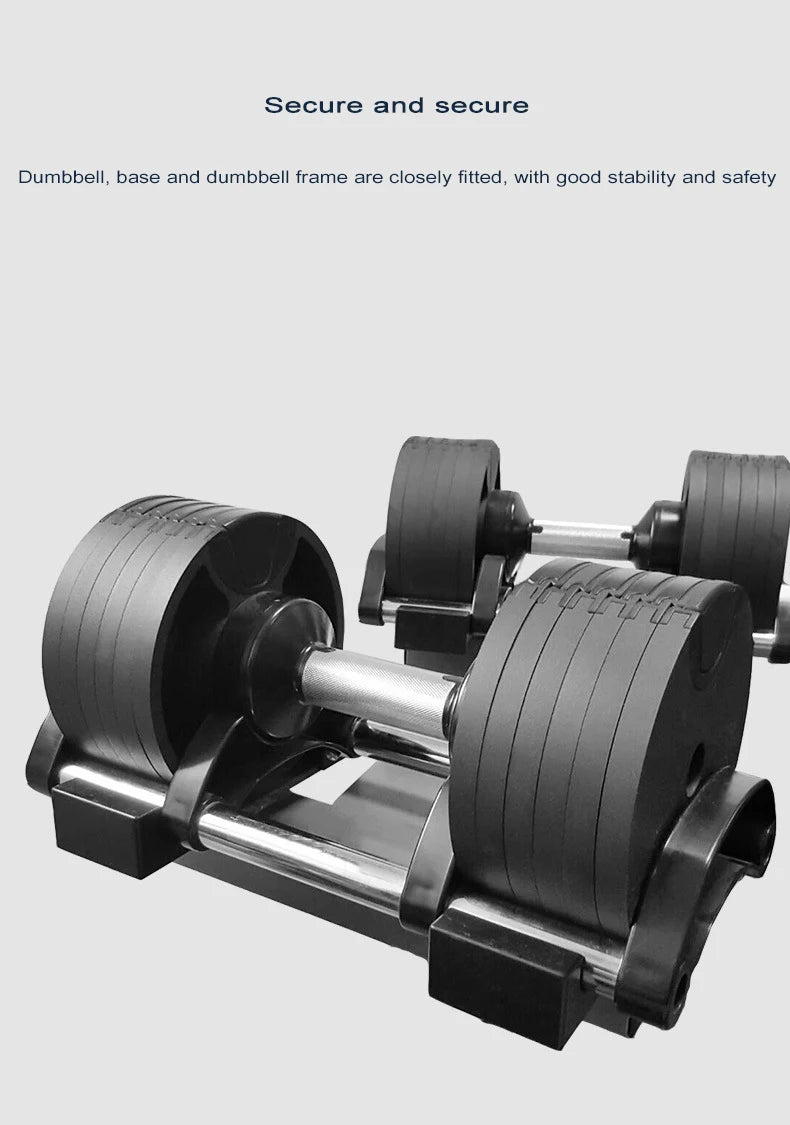Adjustable Dumbbell Set – 2nd Generation Round Weights, 24kg/36kg, 2kg Increment, Home & Gym Fitness
