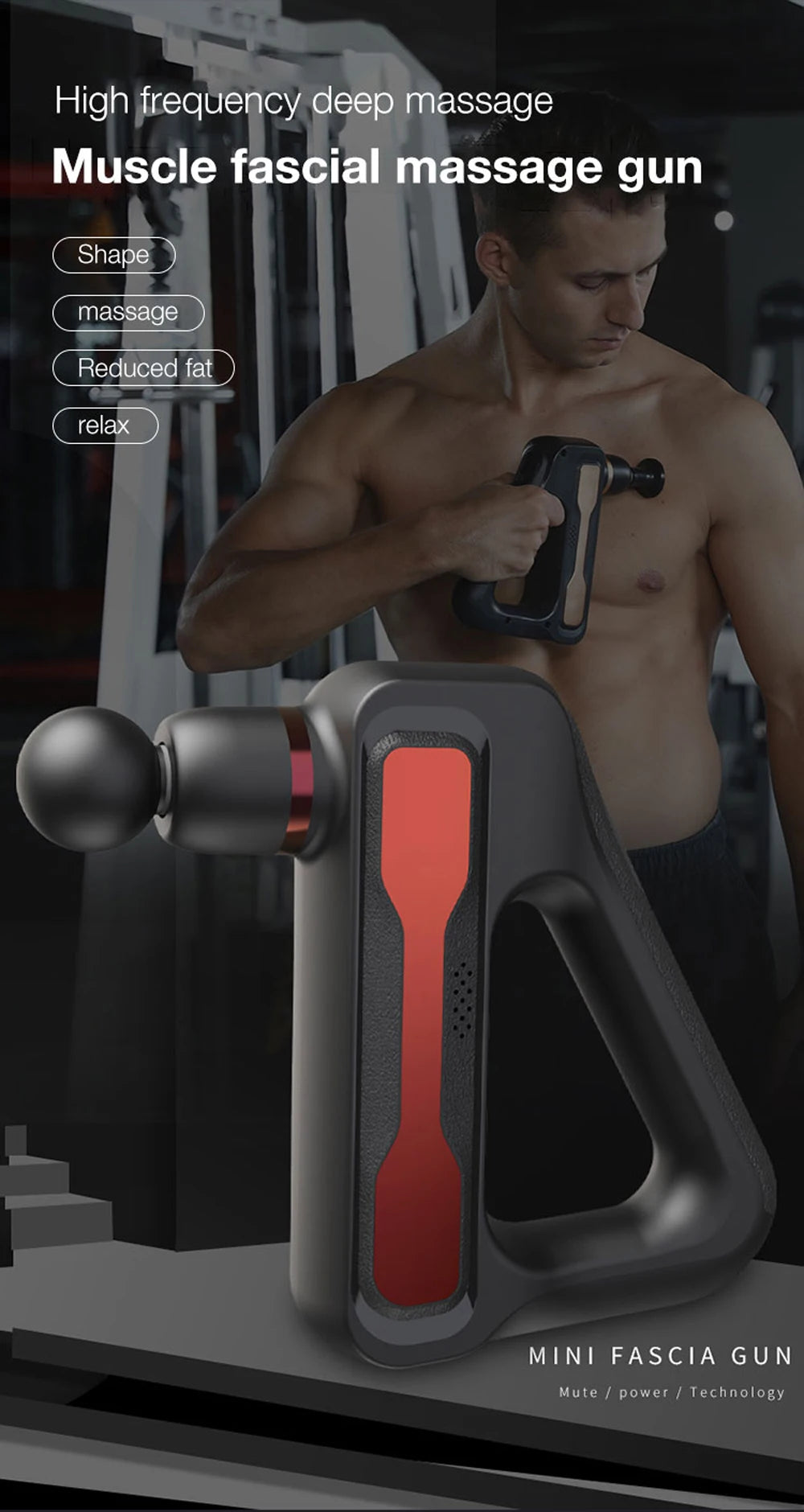 Electric Massage Gun – 32 Speed Levels, 4 Heads, Deep Tissue Muscle Massager for Full Body