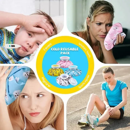 Cartoon Hot & Cold Compress Bag – Reusable Water-Filled Ice Pack for Kids & Adults Pain Relief
