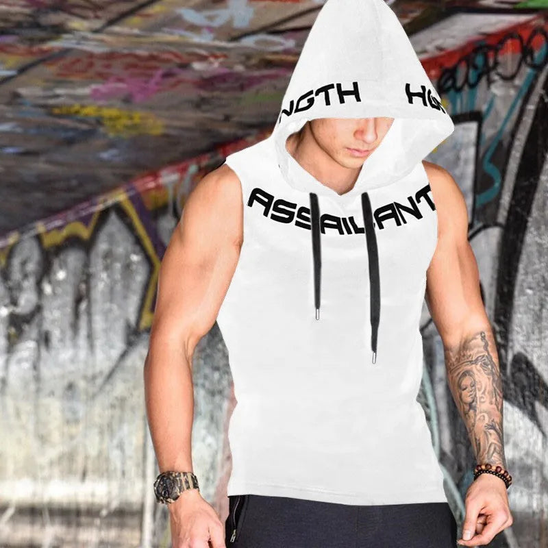 Men’s Gym Tank Top – Sleeveless Hoodie, Cotton Fitness Vest, Bodybuilding & Workout Wear