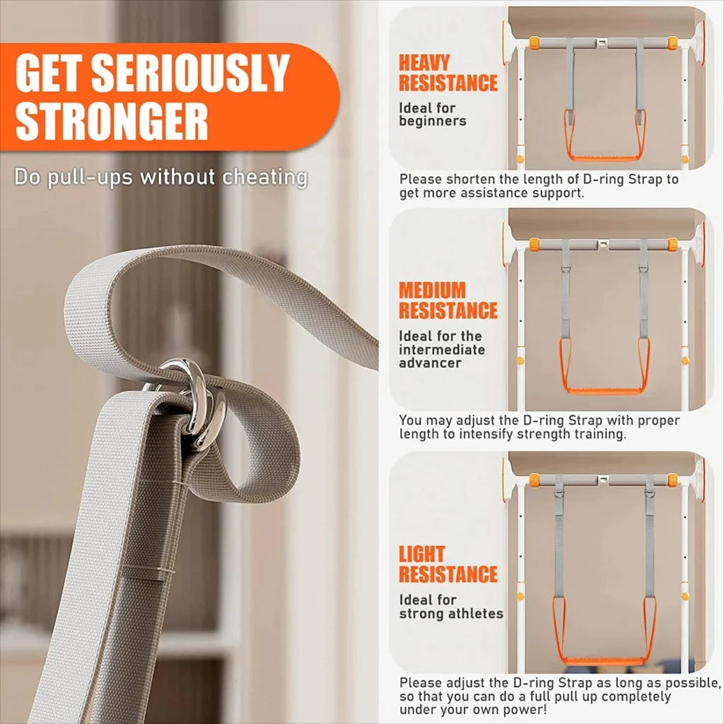 Pull Up Assistance Bands Set – Adjustable Resistance Straps with Knee/Feet Support