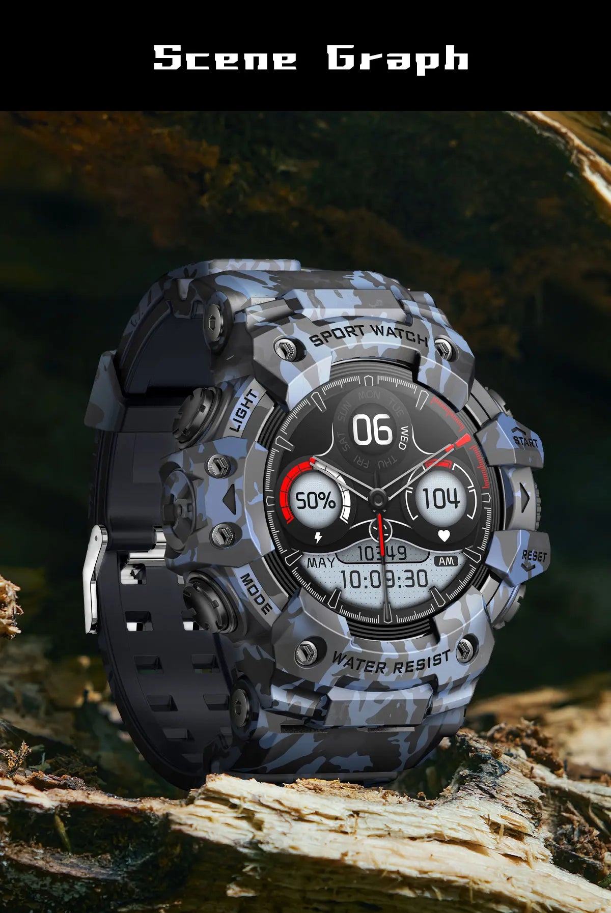 Multi-Functional Bluetooth Smart Watch – Heart Rate, Blood Pressure, Fitness Tracker, Outdoor Explorer