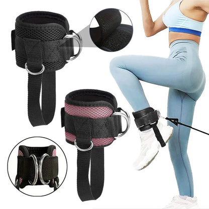 Adjustable Ankle Straps for Cable Machines – D-Ring Fitness Cuffs for Glute, Leg & Hip Workouts (1PC)