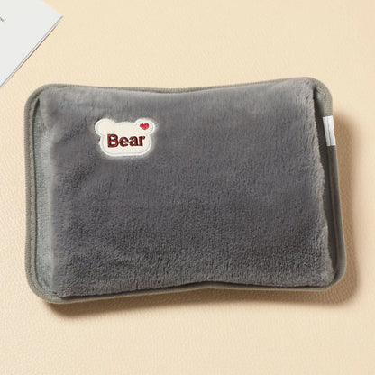 Rechargeable Electric Hot Water Bag with Rabbit Fur Cover – Reusable Hand Warmer & Heat Pack