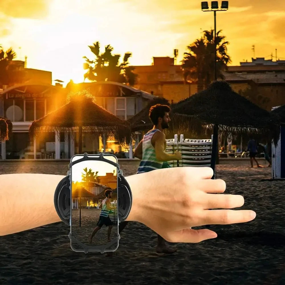 360° Rotatable Wristband Phone Holder – Universal Sports Armband for Running, Hiking & Biking