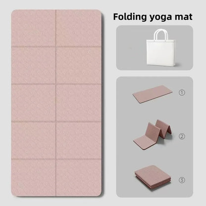 Folding TPE Yoga Mat 180×57×0.4cm – Portable, Non-Slip, Shock-Absorbent & Lightweight