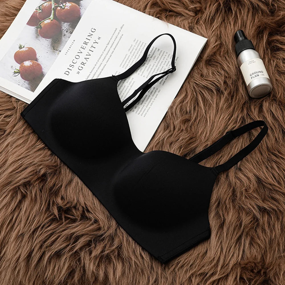 Seamless Wireless Push Up Bra for Women – Deep V Comfort Bralette | Everyday & Sports Support