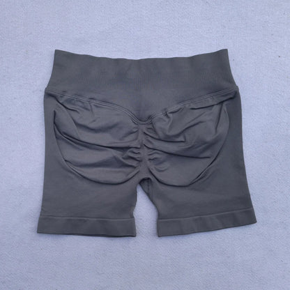 4.5" Seamless Shorts Ribbed Yoga Shorts Women Flex Scrunch Bum Gym Shorts Booty Running Short Butt Lifting Workout Pants