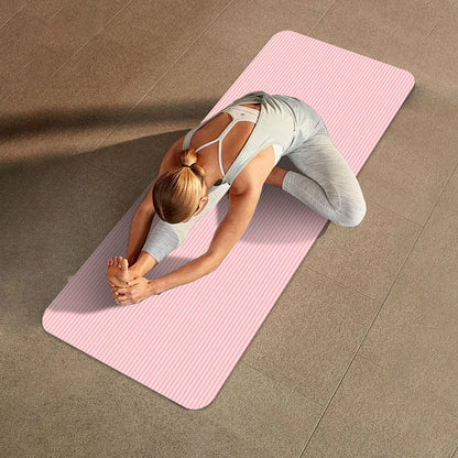Yoga Mat Non-Slip Exercise Mat 10mm Thick | Solid Color Fitness & Pilates Mat for Home & Gym