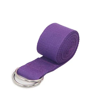 183×3.8cm Yoga Strap | Adjustable Cotton Exercise Belt with D-Ring Buckle for Yoga, Pilates & Stretching