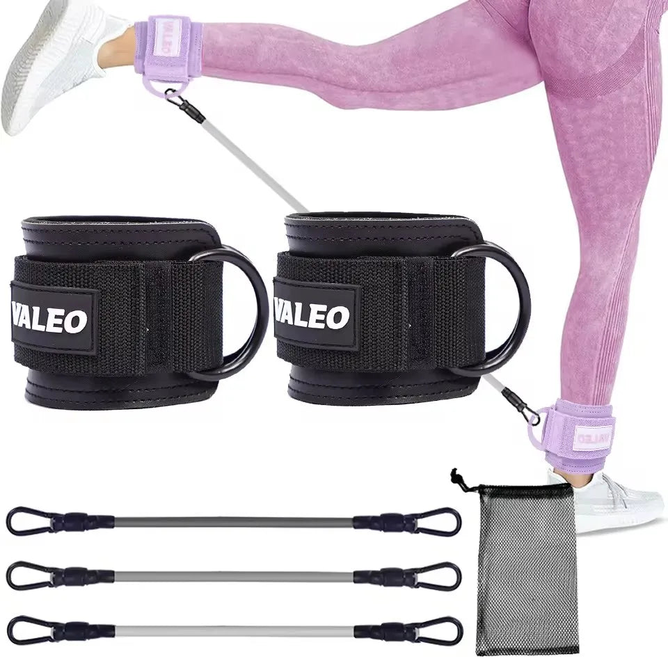 GOBYGO Ankle Resistance Bands with Foam Pads – Adjustable Straps for Glutes, Legs & Lower Body Workouts