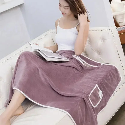 Wearable Women’s Bath Towel Robe – Fast Drying Spa, Beach & Shower Wrap 140×85cm