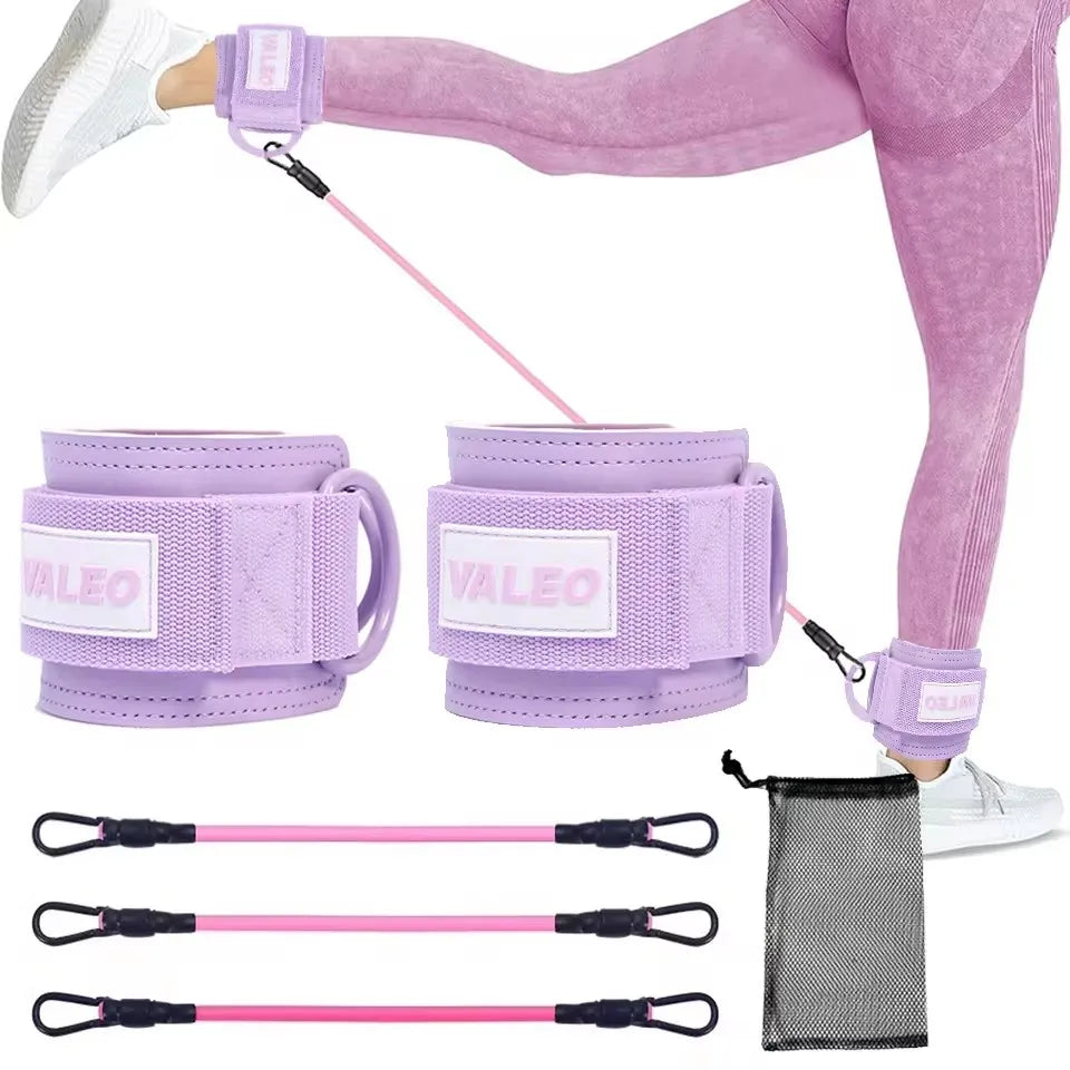 GOBYGO Ankle Resistance Bands with Foam Pads – Adjustable Straps for Glutes, Legs & Lower Body Workouts