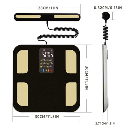 Smart Bioimpedance Scale – 8 Electrode Body Fat Scale with BMI, Weight, Muscle & Water Analyzer