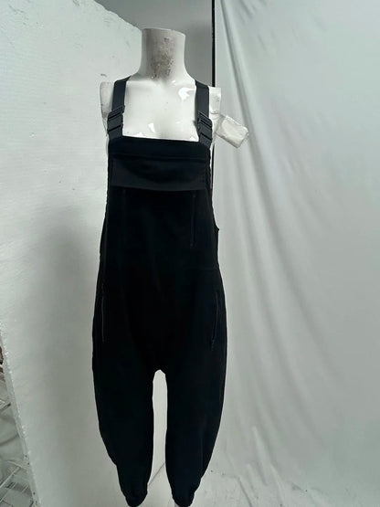 Women’s Casual Sleeveless Wide-Leg Jumpsuit with Pockets – Adjustable Straps