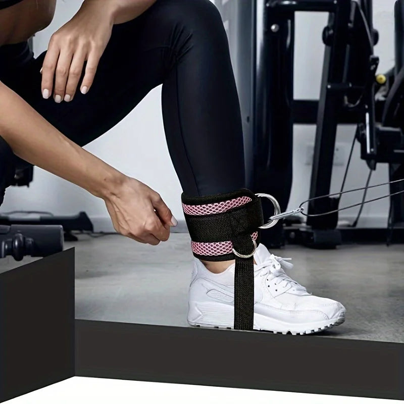 Adjustable Ankle Straps for Cable Machines – D-Ring Fitness Cuffs for Glute, Leg & Hip Workouts (1PC)