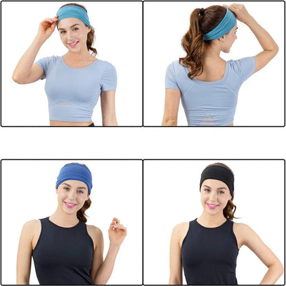 Women’s Solid Turban Headband – Elastic Yoga Hairband, Fashion & Makeup Styling