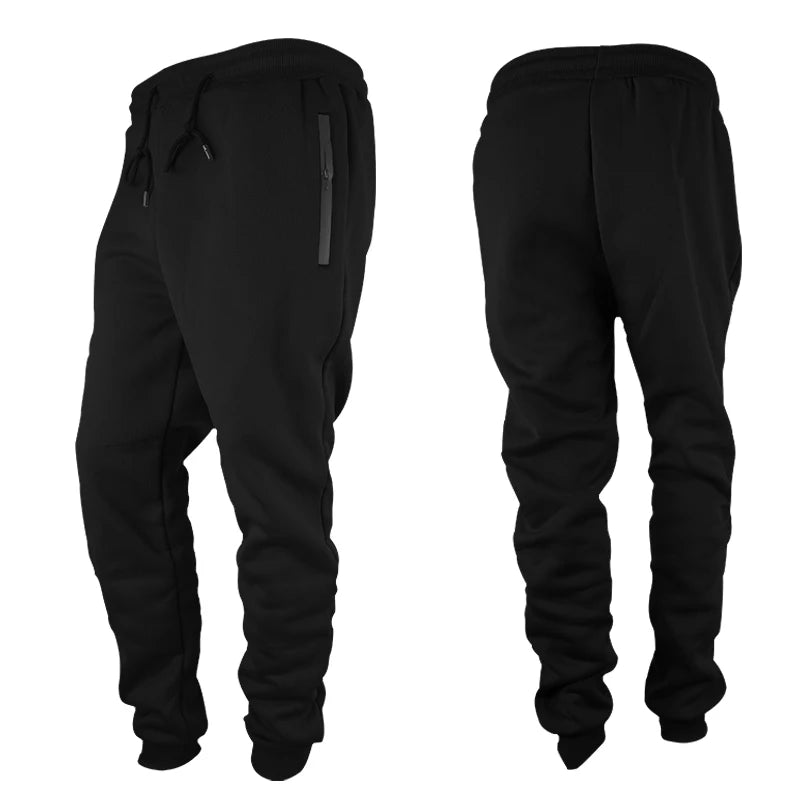 Men's Zippered Joggers – Slim Fit Sweatpants for Workout & Running