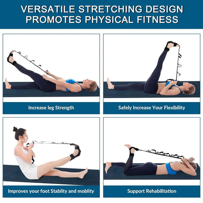 Yoga Stretching Strap – Adjustable Cotton Belt with D-Ring Buckle for Flexibility, Pilates & Fitness