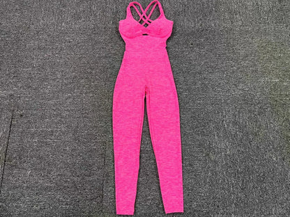 Women's Yoga Jumpsuit – One-Piece Adjustable Sport Bodysuit with Built-In Bra | Activewear for Workout & Dance