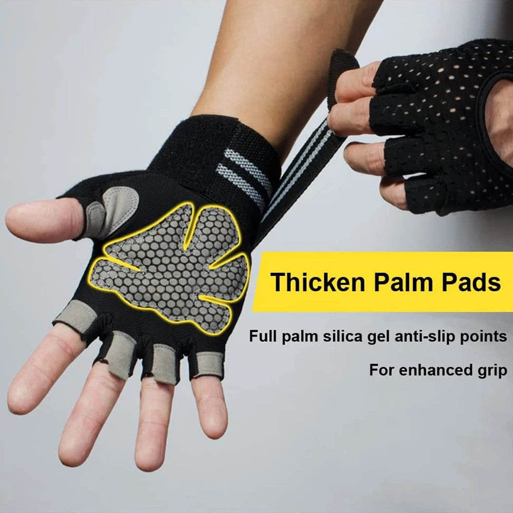 Dumbbell Gloves for Men & Women – Weightlifting, Crossfit, Bodybuilding, Workout Gym Gloves with Wrist Support
