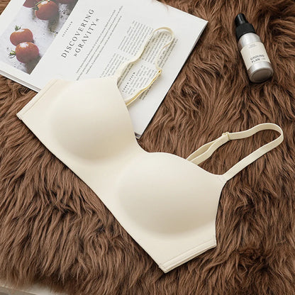 Seamless Wireless Push Up Bra for Women – Deep V Comfort Bralette | Everyday & Sports Support