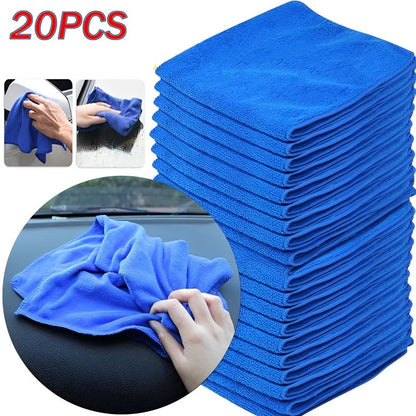 "1–20pcs Microfiber Cleaning Towels – Car Wash, Drying & Household Quick-Dry Cloths"