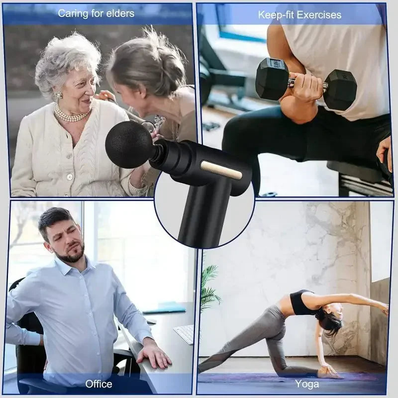 Portable Fascia Gun Deep Tissue Mini Massage Gun Lightweight Adjustable Speed Whole Body Massage Equipment Neck Body Massager