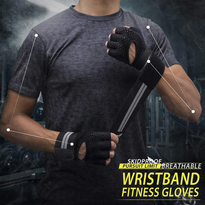 Dumbbell Gloves for Men & Women – Weightlifting, Crossfit, Bodybuilding, Workout Gym Gloves with Wrist Support