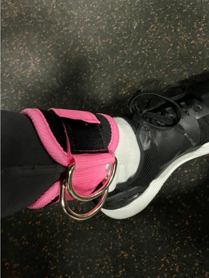 Cable Ankle Straps with Double D-Ring for Gym, Leg & Glutes Workout, Strength Training Accessory