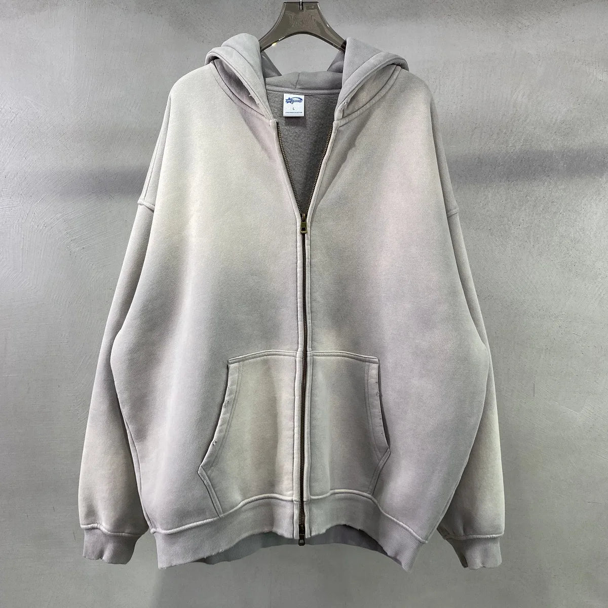 Unisex Oversized Zip Hoodie – Plush Tie-Dye Gradient | Cozy Winter Streetwear