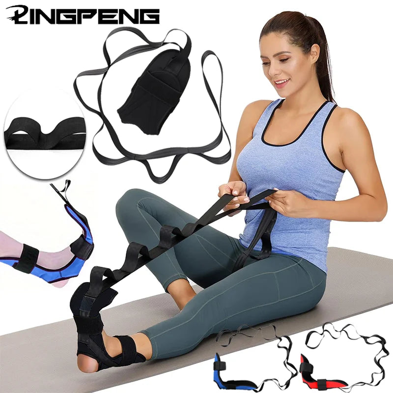 Yoga Stretching Strap – Adjustable Cotton Belt with D-Ring Buckle for Flexibility, Pilates & Fitness