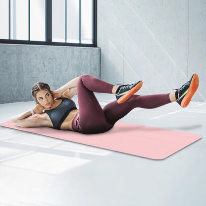 Yoga Mat Non-Slip Exercise Mat 10mm Thick | Solid Color Fitness & Pilates Mat for Home & Gym