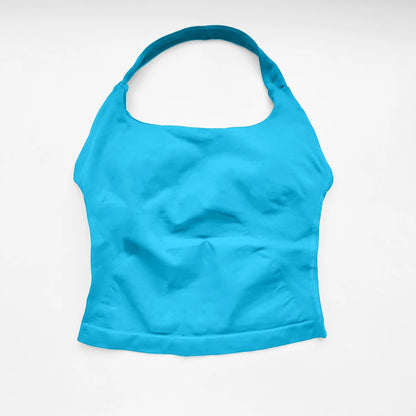 NCLAGEN Halter Top Woman Yoga Tank Gym Clothes Removable Chest Pad Fitness Workout speed Activewear Sexy Pilates Sports Vest-Bra