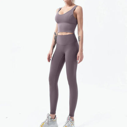 Naked-Feel Yoga Set Yoga Leggings Set Women Fitness Suit For Yoga Clothes High Waist Gym Sexy Sport Wear Outdoor Active Bras