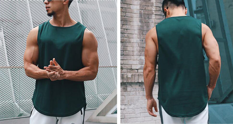 Summer Gym Tank Top Men Mesh Clothing Quick Dry Bodybuilding Sleeveless T Shirt Fitness Singlets Basketball Sports Muscle Vest