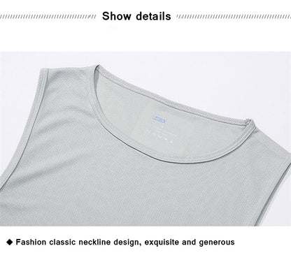 Summer Gym Tank Top Men Mesh Clothing Quick Dry Bodybuilding Sleeveless T Shirt Fitness Singlets Basketball Sports Muscle Vest