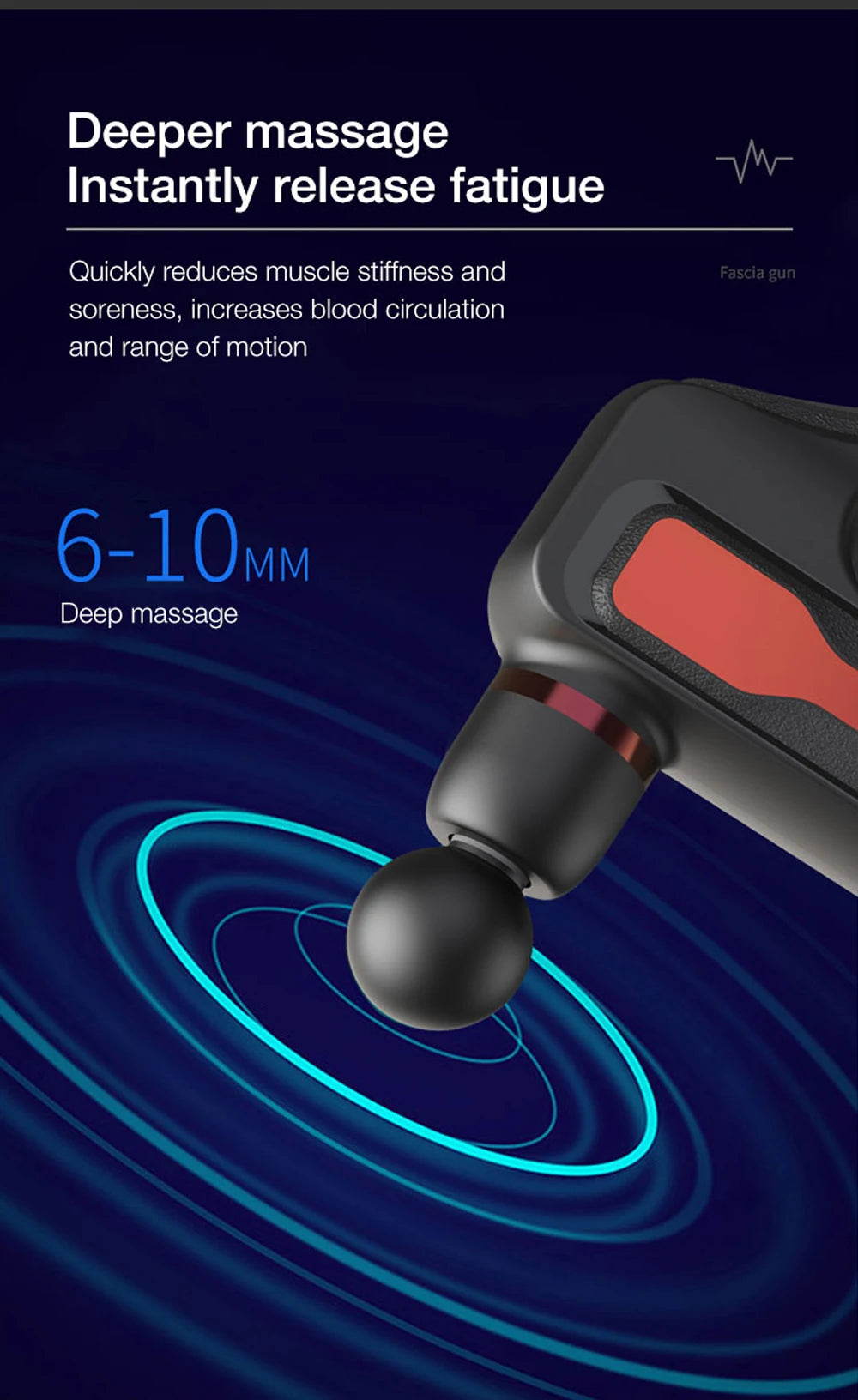 Electric Massage Gun – 32 Speed Levels, 4 Heads, Deep Tissue Muscle Massager for Full Body