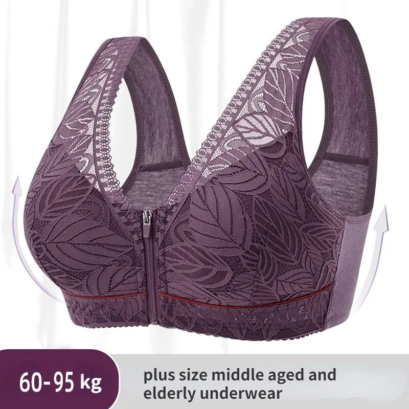 Plus Size Lace Sports Bra for Women – Comfortable Seamless Beauty Back Lingerie