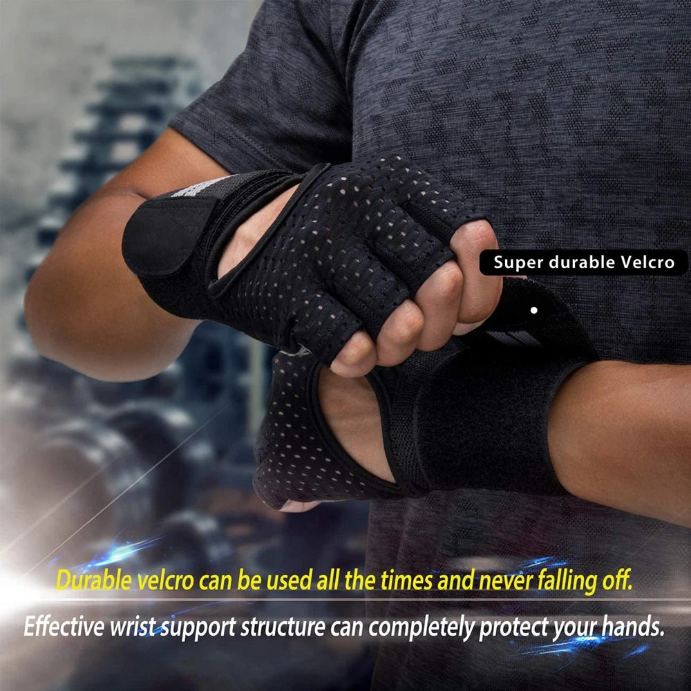 Dumbbell Gloves for Men & Women – Weightlifting, Crossfit, Bodybuilding, Workout Gym Gloves with Wrist Support