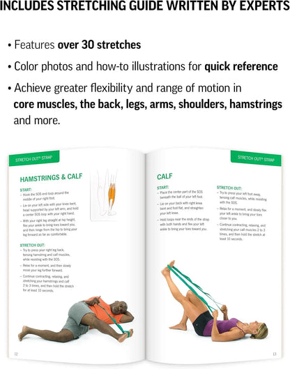 Stretch Out Strap with Exercise Guide – Physical Therapy, Yoga & Fitness