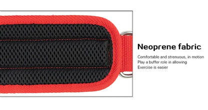 Adjustable Gym Ankle Straps with Double D-Ring | Neoprene Padded Cuffs for Cable Machine Leg & Glute Workout