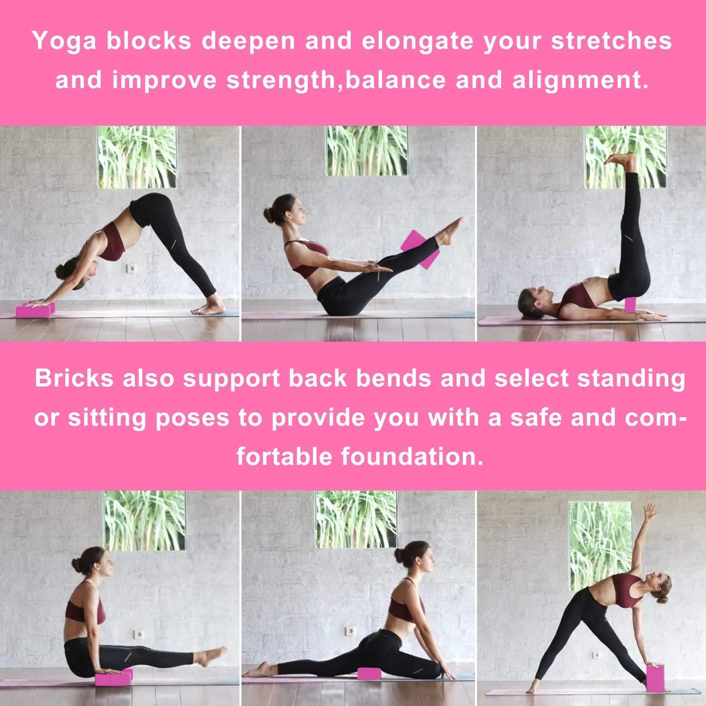 EVA Yoga Block – High Density Foam Brick for Training, Pilates, Stretching & Fitness Support