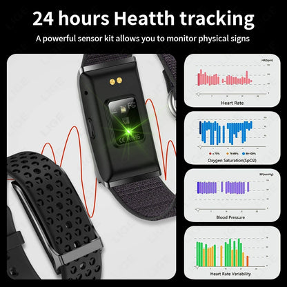 LIGE Smartwatch Bluetooth Fitness Tracker with Heart Rate, Blood Oxygen & 24H Health Monitoring