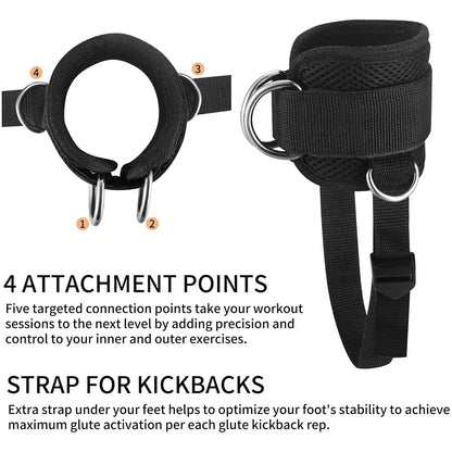 Ankle Strap for Cable Machine Kickbacks, Glute & Leg Workout, Hip Abductor Training, Adjustable Gym Cuffs
