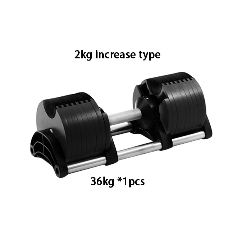 Adjustable Dumbbell Set – 2nd Generation Round Weights, 24kg/36kg, 2kg Increment, Home & Gym Fitness